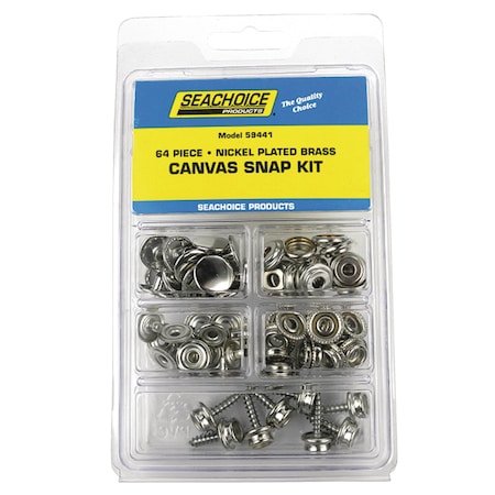 Seachoice Nickel Plated Brass Canvas Snap Kit - 64 Piece 59441
